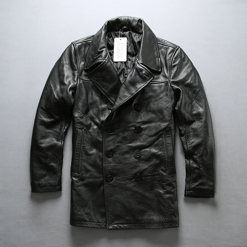 AVIREXFLY 2018 New Men Black Cow skin Genuine Leather Jacket Smart Casual Cowhide Double breasted Jacket Winter Coats
AVIREXFLY 2018 New Men Black Cow skin Genuine Leather Jacket Smart Casual Cowhide Double breasted Jacket Winter Coats