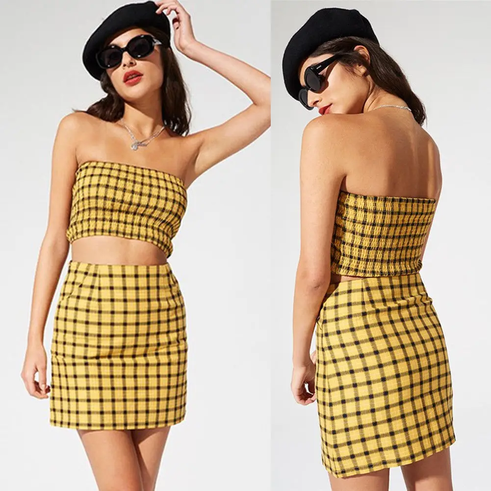 Women's Sleeveless Bandage Bodycon Evening Party Clubwear Plaid Short Mini Skirts Girls Fashion Clothes 2018
Women's Sleeveless Bandage Bodycon Evening Party Clubwear Plaid Short Mini Skirts Girls Fashion Clothes 2018
