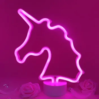 TONGER Pink unicorn Shape Night Light Lamp Strip Battery Operated Wall Hanging Neon Light Home Party Bedroom Decoration Led
TONGER Pink unicorn Shape Night Light Lamp Strip Battery Operated Wall Hanging Neon Light Home Party Bedroom Decoration Led