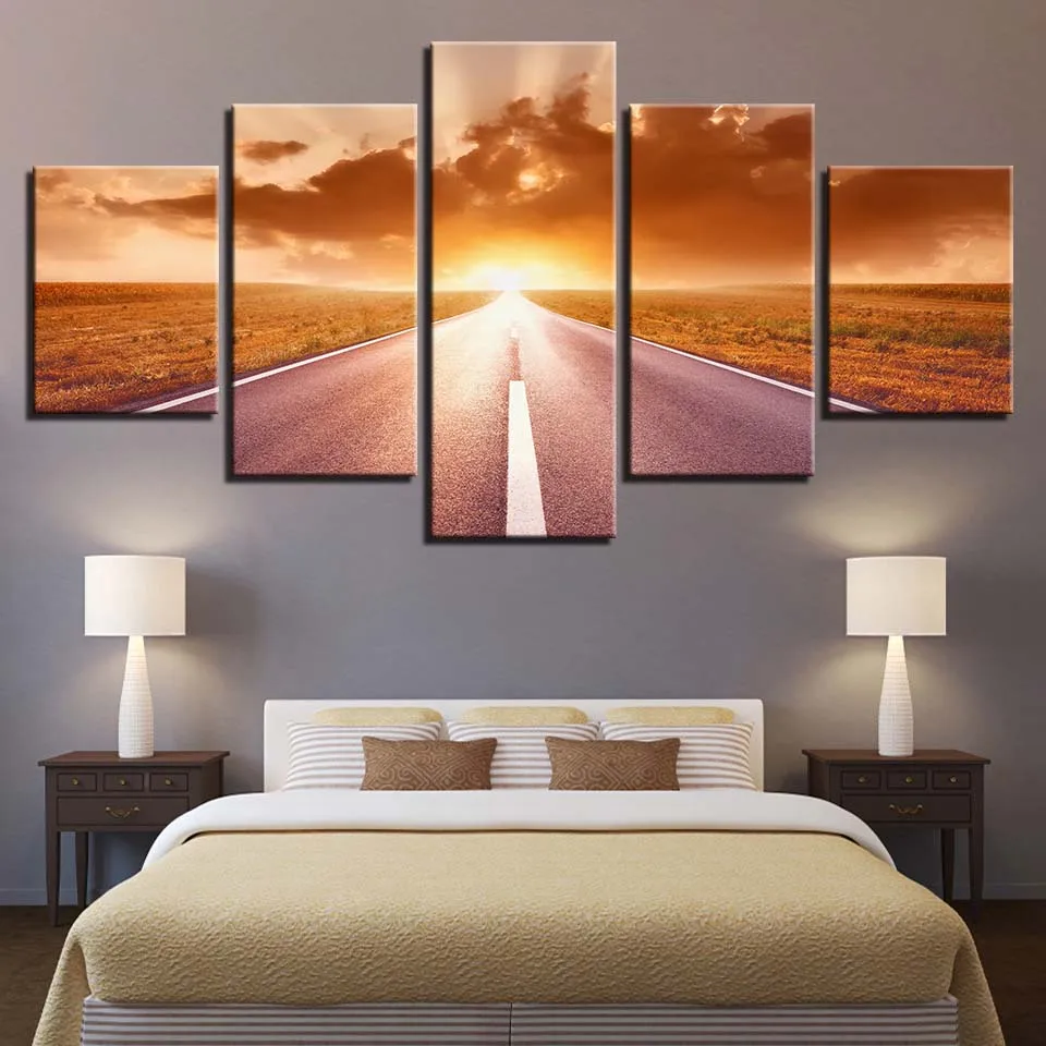 HD Print Canvas Painting Modular Home Decor 5 Piece Wall Art Sunset Road Field Landscape Living Room Picture Art Poster
HD Print Canvas Painting Modular Home Decor 5 Piece Wall Art Sunset Road Field Landscape Living Room Picture Art Poster