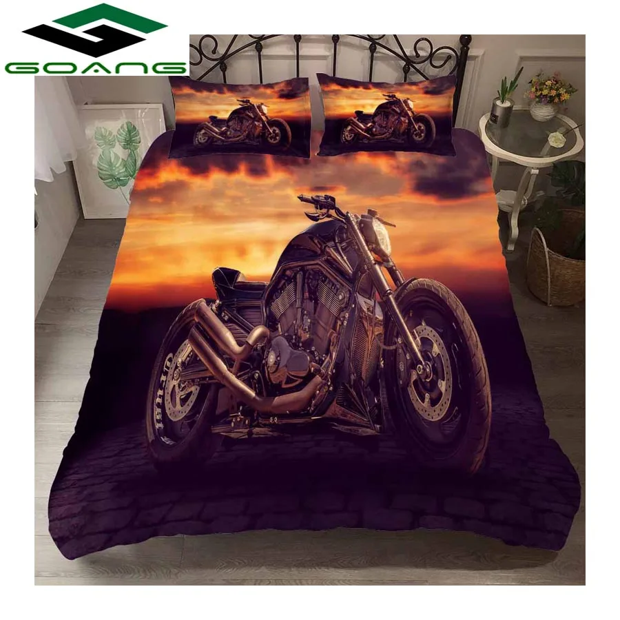 GOANG luxury bedding sets home textiles 3d Digital printing Sunset motorcycle scenery 3pcs duvet cover and pillowcase decoration
GOANG luxury bedding sets home textiles 3d Digital printing Sunset motorcycle scenery 3pcs duvet cover and pillowcase decoration