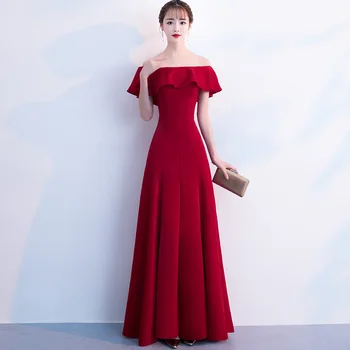 Hot Sale Women Slim Cheongsam Chinese Bridesmaid Red Wedding Dress Noble Full Length Toast Clothing Evening Party Dresses Gowns
Hot Sale Women Slim Cheongsam Chinese Bridesmaid Red Wedding Dress Noble Full Length Toast Clothing Evening Party Dresses Gowns