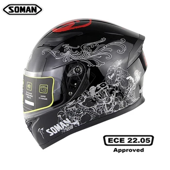 ECE Bluetooth Motorcycle Full Face Helmet Immortal Casque Double Visors Kask Motorbike Racing Capacete Moto Casco SOMAN 960
ECE Bluetooth Motorcycle Full Face Helmet Immortal Casque Double Visors Kask Motorbike Racing Capacete Moto Casco SOMAN 960