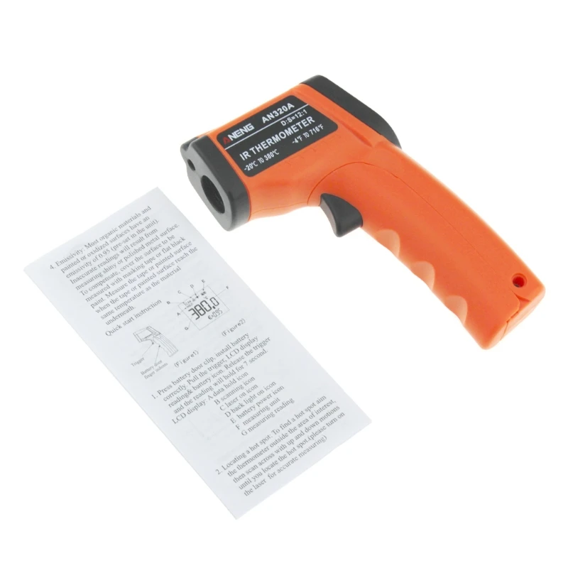 AN320A Laser LCD Digital Thermometer Non-Contact IR Infrared Temperature Meter
AN320A Laser LCD Digital Thermometer Non-Contact IR Infrared Temperature Meter
