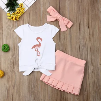 Pudcoco Summer Toddler Baby Girl Clothes Flamingo Print T-Shirt Tops Ruffle Short Skirt Headband 3Pcs Outfits Summer Clothes
Pudcoco Summer Toddler Baby Girl Clothes Flamingo Print T-Shirt Tops Ruffle Short Skirt Headband 3Pcs Outfits Summer Clothes