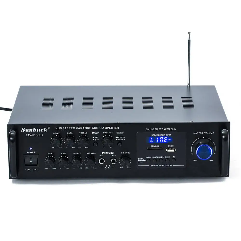 Усилитель мощности DC 12 В AC 2 1 в 300 каналов Вт Высокая мощность SD USB FM Bluetooth пульт