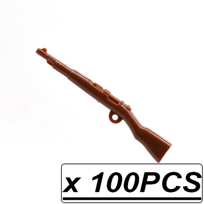 

100pcs/lot Blocks WW2 Kar 98K Brown Sniper Rifles Military Weapons Guns MOC Parts Building Bricks Kids Toys