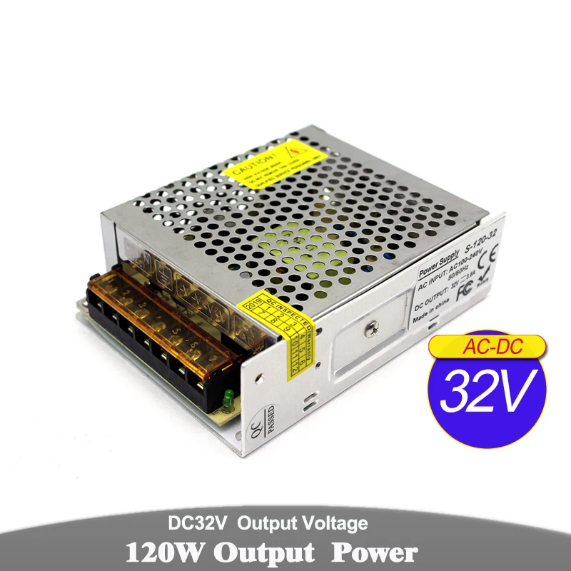 Variable 32V 120W Switching Power Supply DC32V 3.8A Power Source SMPS For LED Lighting Monitoring system CCTV Stpper
Variable 32V 120W Switching Power Supply DC32V 3.8A Power Source SMPS For LED Lighting Monitoring system CCTV Stpper