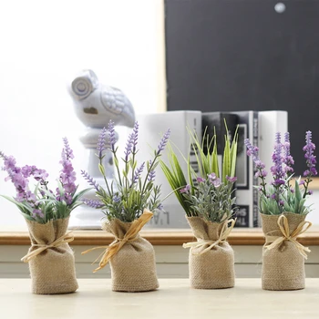 

1pc Simulation Flower Burlap Plants Fridge Magnets Bonsai Fake Flowerpot Bonsai Fake Flower Home Hotel Party Decoration