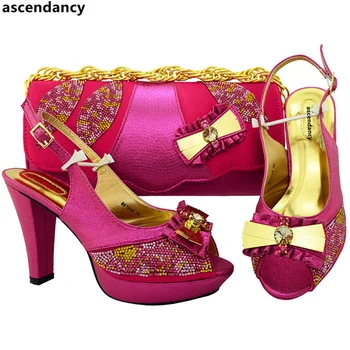 Fuchsia Color Nigerian Party Shoe and Bag Sets African Matching Shoes and Bags Italian In Women High Quality African Party Shoes
Fuchsia Color Nigerian Party Shoe and Bag Sets African Matching Shoes and Bags Italian In Women High Quality African Party Shoes