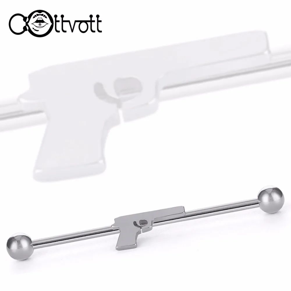 2pc/lot Gun Shape Ball Industrial Barbell Stainless Steel Piercing Ear Plugs Studs Cartilage Cool Body Jewelry for Men 42mm GY08
2pc/lot Gun Shape Ball Industrial Barbell Stainless Steel Piercing Ear Plugs Studs Cartilage Cool Body Jewelry for Men 42mm GY08