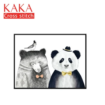 KAKA Cross stitch kits Embroidery needlework sets with printed pattern,11CT canvas,Home Decor for garden House,5D Bear and Panda
KAKA Cross stitch kits Embroidery needlework sets with printed pattern,11CT canvas,Home Decor for garden House,5D Bear and Panda