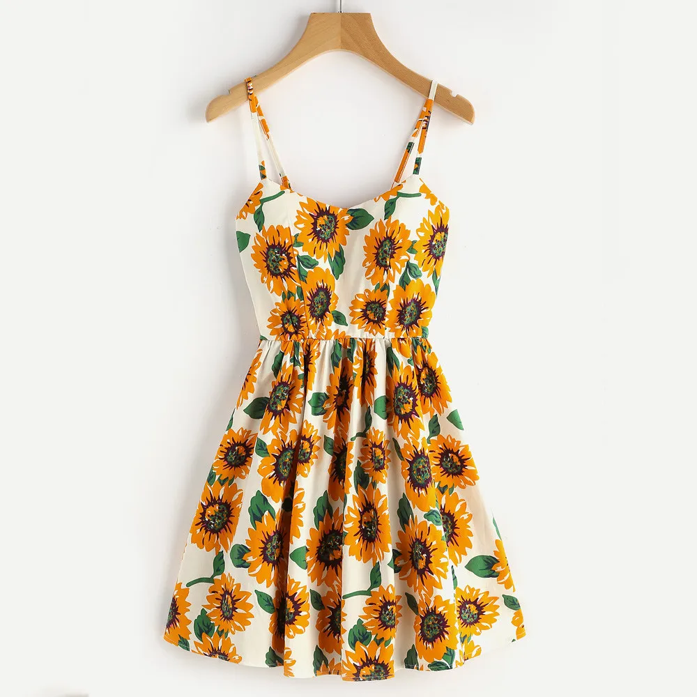 Home&Nest Summer Women's Sleeveless Dress Ladies Sunflower Print Everything Mini Elegant Dress Vestidos Beach Dresses Helianthus
Home&Nest Summer Women's Sleeveless Dress Ladies Sunflower Print Everything Mini Elegant Dress Vestidos Beach Dresses Helianthus
