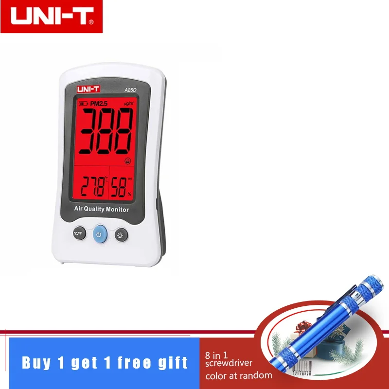 UNI-T A25D benchtop Rechargeable Formaldehyde PM2.5 Detector Air Quality Measurement 0~500ug/Cubic
UNI-T A25D benchtop Rechargeable Formaldehyde PM2.5 Detector Air Quality Measurement 0~500ug/Cubic