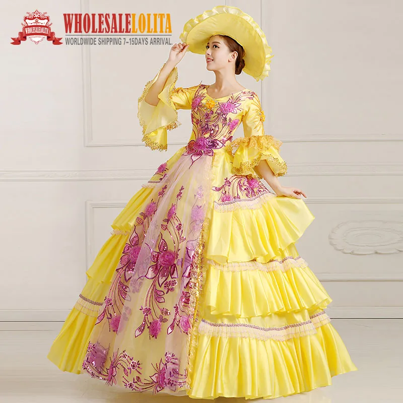 18th Century Marie Antoinette Renaissance Victorian Period Rococo Belle Prom Ball Gowns Dress
18th Century Marie Antoinette Renaissance Victorian Period Rococo Belle Prom Ball Gowns Dress