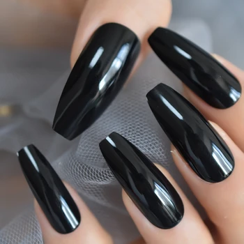 Extra Long Coffin Nails Black Shiny Fake Nail Long Ballerina Nails for Party Full Cover Artificial Tips with Glue sticker
Extra Long Coffin Nails Black Shiny Fake Nail Long Ballerina Nails for Party Full Cover Artificial Tips with Glue sticker