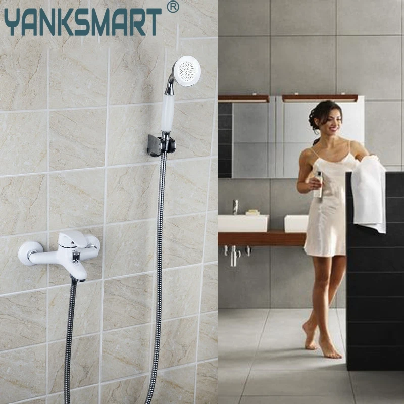 Yanksmart Смесители для ванной комнаты и краны смеситель горячей и холодной воды белая картина кран для ванной комнаты набор для душа ручной спрей настенный Твердый латунный
Yanksmart Смесители для ванной комнаты и краны смеситель горячей и холодной воды белая картина кран для ванной комнаты набор для душа ручной спрей настенный Твердый латунный