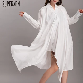 SuperAen 2019 Women's New Shirt Solid Color Wild Cotton Casual Blouses Female Irregular Spring and Summer Women Clolthing
SuperAen 2019 Women's New Shirt Solid Color Wild Cotton Casual Blouses Female Irregular Spring and Summer Women Clolthing