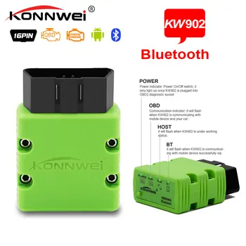 Konnwei KW902 Bluetooth ODB2 II Diagnostic Code Scanner Reader 5 Colors ELM327 Bluetooth Torque For Android /Windows
Konnwei KW902 Bluetooth ODB2 II Diagnostic Code Scanner Reader 5 Colors ELM327 Bluetooth Torque For Android /Windows