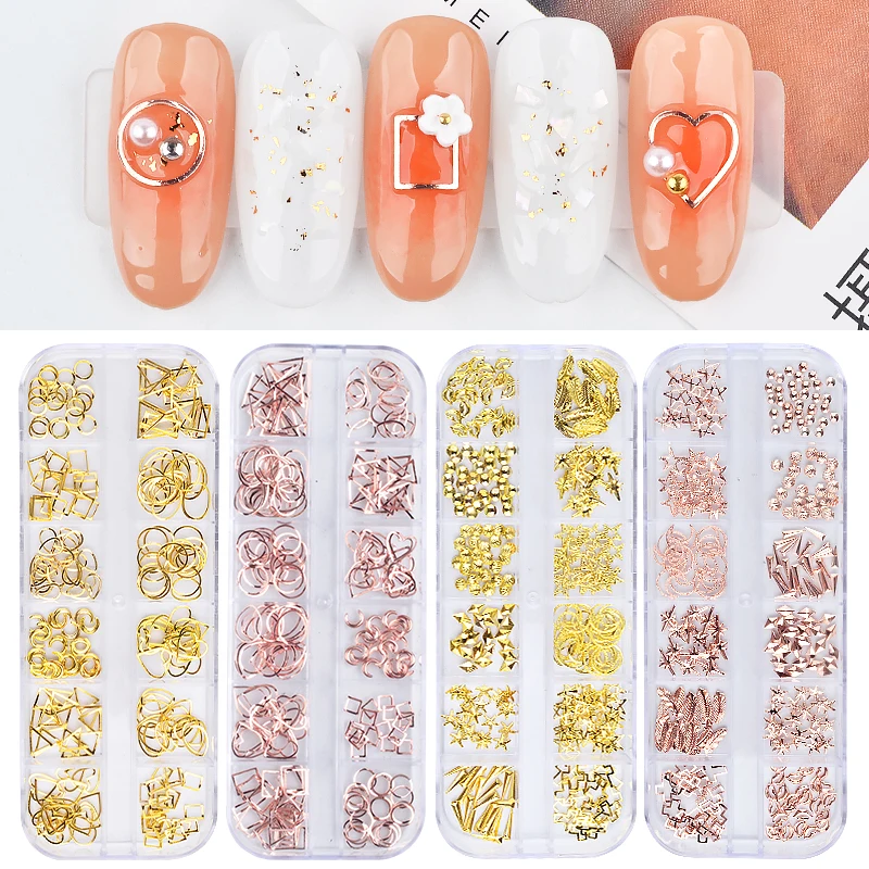 1 Box Rose Gold Hollow Nail Art Decoration 3D Metal Mixed Oval Star Cross Square Studs Nail Rivets DIY Charms Nail Accessories
1 Box Rose Gold Hollow Nail Art Decoration 3D Metal Mixed Oval Star Cross Square Studs Nail Rivets DIY Charms Nail Accessories