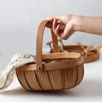 Oval Wood Chip Weaving Storage Basket Fruit And Vegetable Basket Gift Basket 
Oval Wood Chip Weaving Storage Basket Fruit And Vegetable Basket Gift Basket