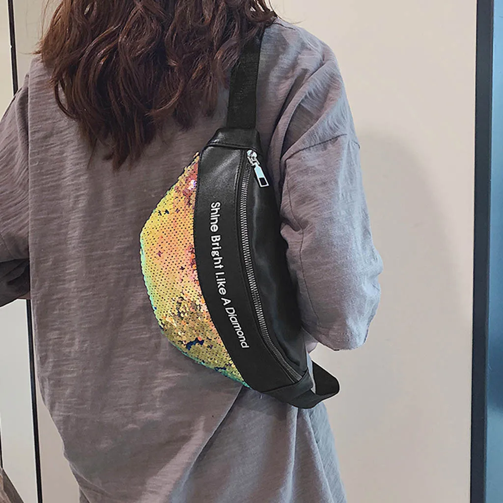 ISHOWTIENDA waist bag women Unisex Sequins Leather Fashion Bag Shoulder Crossbody Bag chest bag for men sac banana #y3
ISHOWTIENDA waist bag women Unisex Sequins Leather Fashion Bag Shoulder Crossbody Bag chest bag for men sac banana #y3