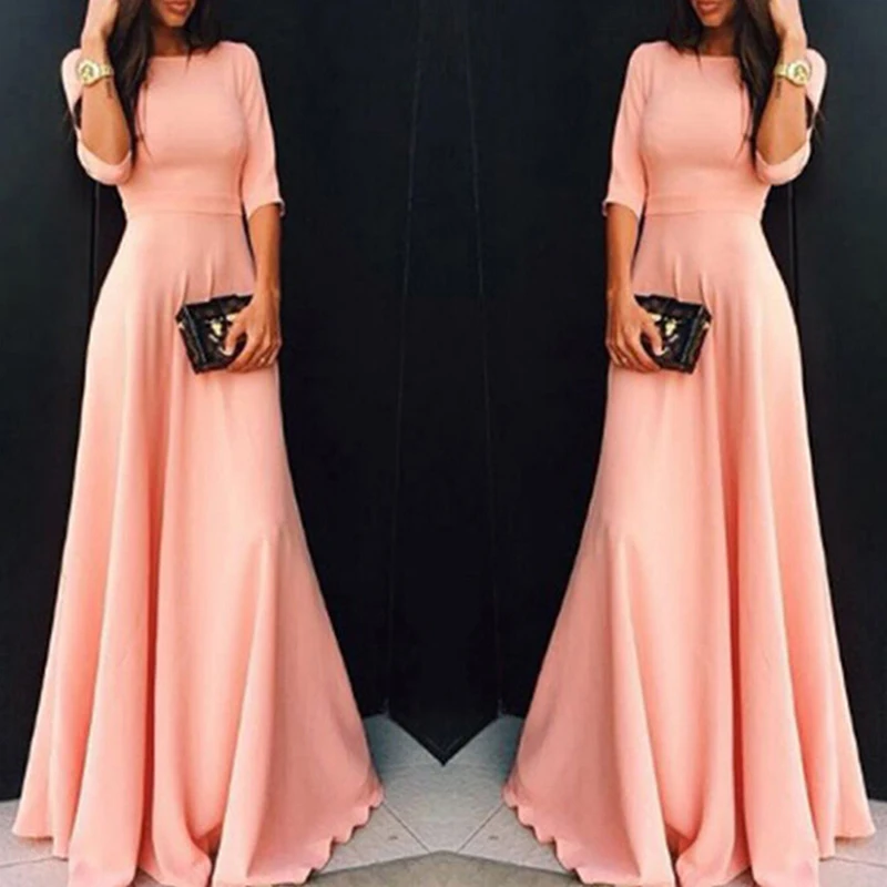 Womens Pink Long Party Dress Three Quarter Length Sleeve Formal Maxi Dress Women Elegant Maxi Dress
Womens Pink Long Party Dress Three Quarter Length Sleeve Formal Maxi Dress Women Elegant Maxi Dress