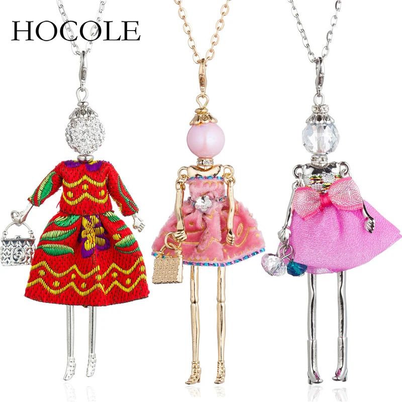 Lovely Rhinestone Dress Doll Pendant Necklace Long Chain Baby Girls Big Choker Necklaces For Women Maxi Jewelry Collier Femme
Lovely Rhinestone Dress Doll Pendant Necklace Long Chain Baby Girls Big Choker Necklaces For Women Maxi Jewelry Collier Femme