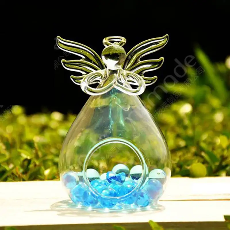 Angel Glass Vase Christmas Terrarium Flower Pots Tabletop Glass Candle Wedding Air Planter Decoratives Vase Candlestick