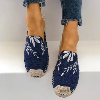 Women Embroider Hemp Flat Slippers Slip On Casual Canvas Shoes Sewing Ladies Breathable Female Fashion Shoes Comfort Footwear
Women Embroider Hemp Flat Slippers Slip On Casual Canvas Shoes Sewing Ladies Breathable Female Fashion Shoes Comfort Footwear
