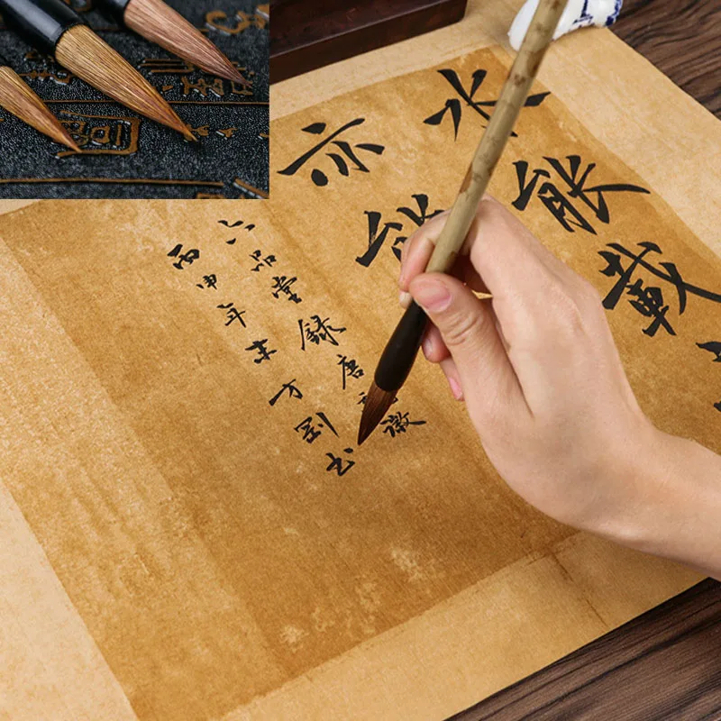 High Quality Large Middle Small Regular Script Soft Calligraphy Brush Pen Set Pure Weasel Hair Stationery Writing Brushes 3pcs
High Quality Large Middle Small Regular Script Soft Calligraphy Brush Pen Set Pure Weasel Hair Stationery Writing Brushes 3pcs