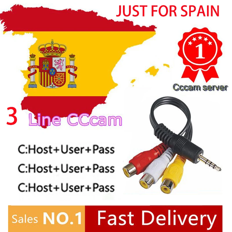 Spain Italy most stable cccams cable for Satellite tv Receiver 3 Clines WIFI FULL HD DVB-S2 Support Cccams
Spain Italy most stable cccams cable for Satellite tv Receiver 3 Clines WIFI FULL HD DVB-S2 Support Cccams