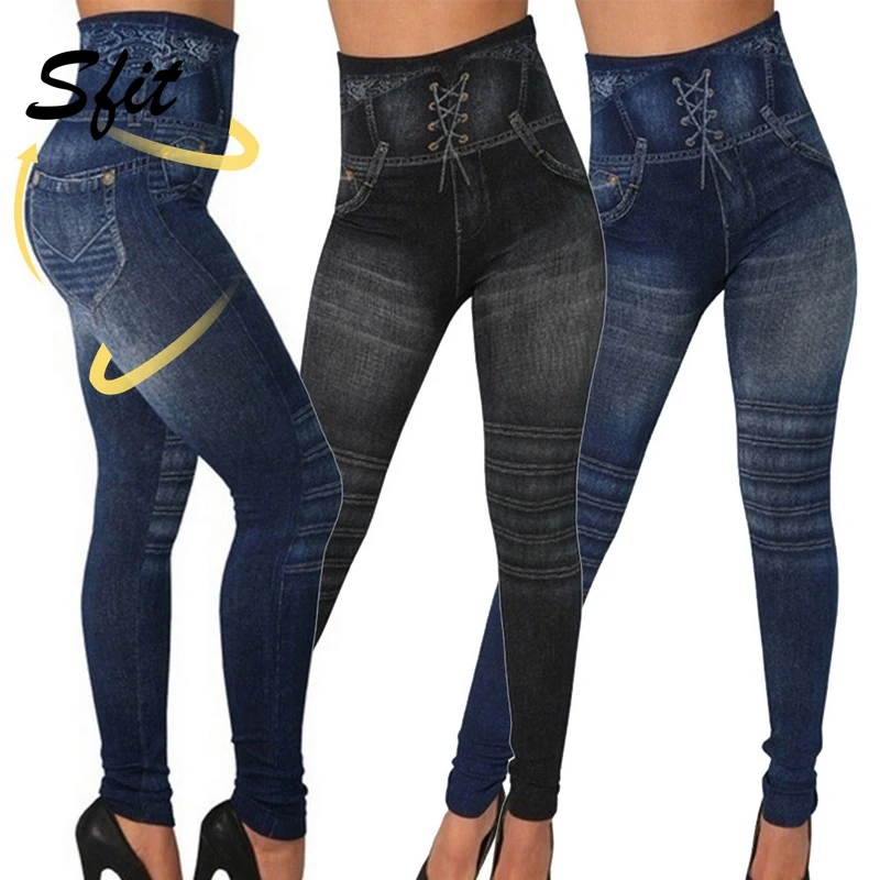 Sfit Women Stretchy Slim Print Joggings Tights Pencil Pants High Waist Fitness Plus Size Casual Faux Denim Pocket Leggings Pants
Sfit Women Stretchy Slim Print Joggings Tights Pencil Pants High Waist Fitness Plus Size Casual Faux Denim Pocket Leggings Pants