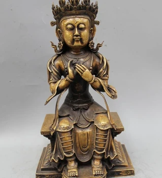 14" Chinese Buddhism Pure Bronze Seat Kwan-yin Guan Yin Goddess Statue Sculpture
14" Chinese Buddhism Pure Bronze Seat Kwan-yin Guan Yin Goddess Statue Sculpture