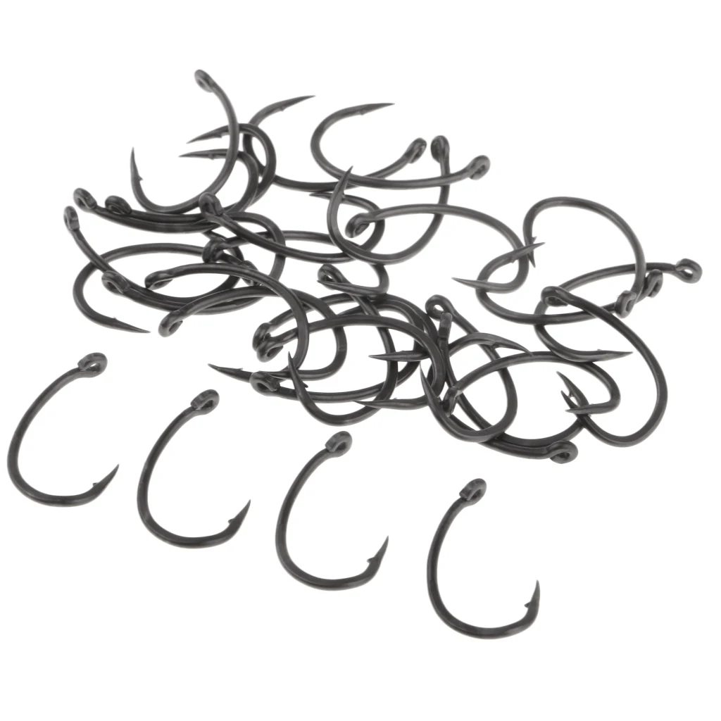 30Pcs High-carbon Steel Fishing Hooks High Strength And Corrosion Resistance Wide Gape Barbed Octopus Circle Fishing Hooks