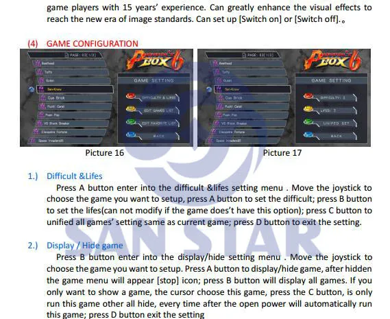 Pandora's Box6 Arcade Version user manual 17 w