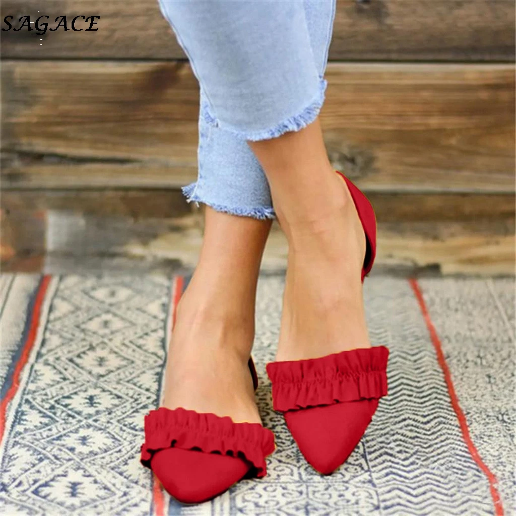SAGACE women flats shoes fashion Ladies Pointed Toe Shallow Single Shoe Casual Comfortable breathable woman Zapatos Mujer | Обувь
