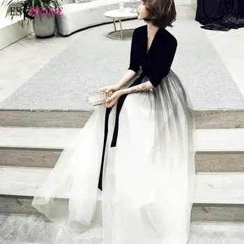 Black Evening Dress Vestidos De Fiesta De Noche Gradual Change Color Evening Dresses V-neck Evening Gown Robe De Soiree ES1948
Black Evening Dress Vestidos De Fiesta De Noche Gradual Change Color Evening Dresses V-neck Evening Gown Robe De Soiree ES1948