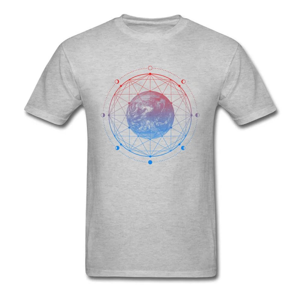 Moon Phases Pure Cotton Tops Shirt for Men Printing T Shirt Casual Graphic Crew Neck Tee-Shirts Short Sleeve Top Quality Moon Phases grey