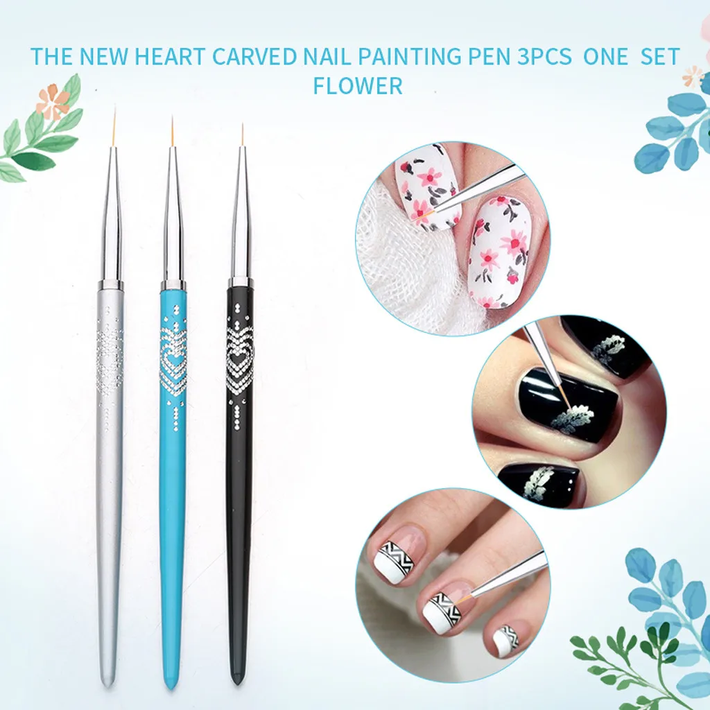 3pcs Professional Nail Art Liner Painting Pen DIY Acrylic UV Gel Dotting Brushes Drawing Kit Flower Line Grid French Design Tool
3pcs Professional Nail Art Liner Painting Pen DIY Acrylic UV Gel Dotting Brushes Drawing Kit Flower Line Grid French Design Tool