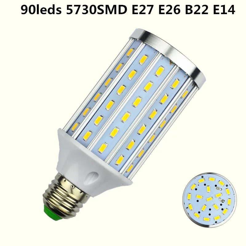 E27 LED 90LEDS 5730 SMD real 20W Aluminum Corn Light B22 Lamp E26 Bulb AC 85-265V Bombillas E14 LED ampoule Factory lighting
E27 LED 90LEDS 5730 SMD real 20W Aluminum Corn Light B22 Lamp E26 Bulb AC 85-265V Bombillas E14 LED ampoule Factory lighting