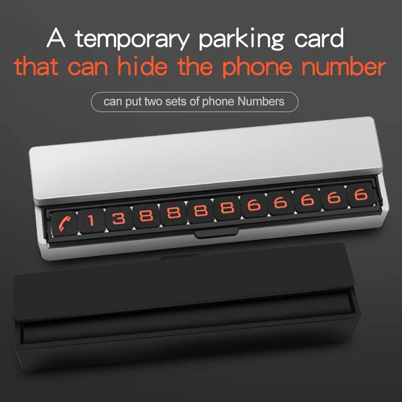 

SHEATE Double-numbers switch hidden parking card Car temporary sticker easy drawer design Privacy protection Mobile phone