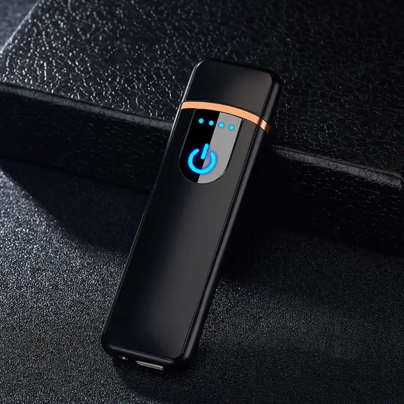 Mini USB Charging Sensor Touch Screen Electronic Tungsten Cigarette Lighter Flameless Rechargeable Windbreak