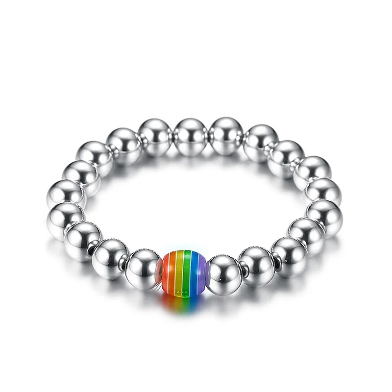 Gay Pride Beaded Stretch Bracelet in Stainless Steel Gay Wedding Gift Equality For Everyone
Gay Pride Beaded Stretch Bracelet in Stainless Steel Gay Wedding Gift Equality For Everyone