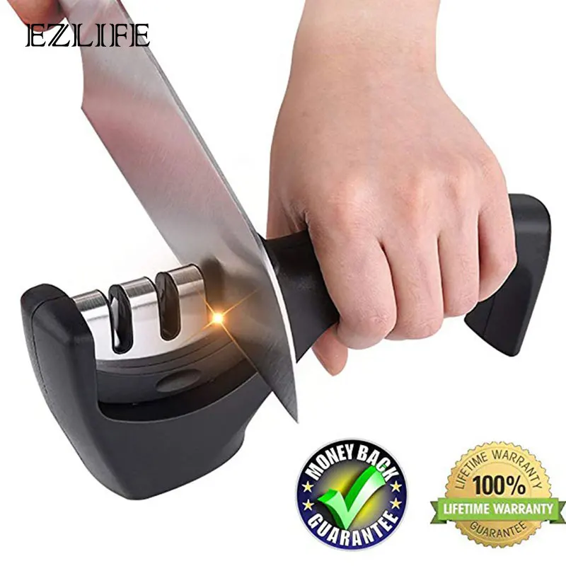 EZLIFE Knife Sharpener 3 Stages Professional Knife Sharpener Sharpening Stone Tungsten Steel and Ceramic Kitchen Knife Tools
EZLIFE Knife Sharpener 3 Stages Professional Knife Sharpener Sharpening Stone Tungsten Steel and Ceramic Kitchen Knife Tools