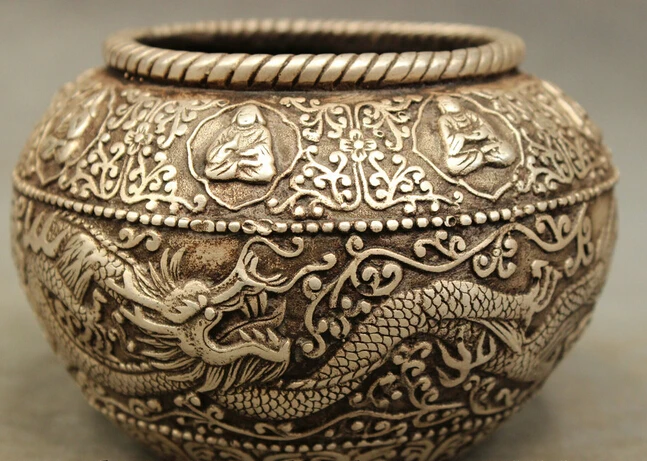 JP S0114 Folk Chinese Silver Buddhism Kwan-Yin Buddha Statue Brass Dragon Bowl Jug Jar Discount 35%
JP S0114 Folk Chinese Silver Buddhism Kwan-Yin Buddha Statue Brass Dragon Bowl Jug Jar Discount 35%