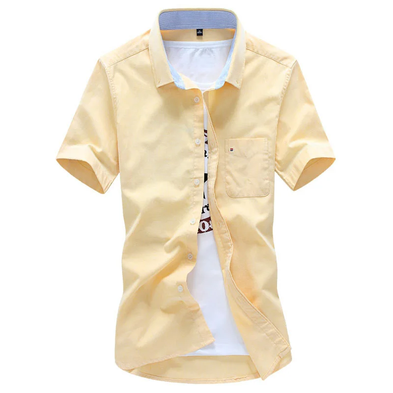 2018 New Summer Men'S Solid Color Casual Short-Sleeved Shirt Men'S High Quality Square Collar Shirts Male Single Breasted Shirt
2018 New Summer Men'S Solid Color Casual Short-Sleeved Shirt Men'S High Quality Square Collar Shirts Male Single Breasted Shirt