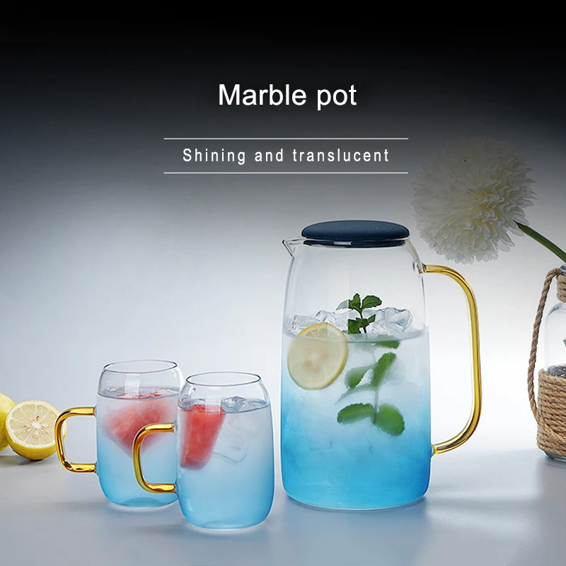 Gradient Color Marble Cold Water Glass Bottle High Temperature Resistant Glass Jar Jug Kettle YU-Home
Gradient Color Marble Cold Water Glass Bottle High Temperature Resistant Glass Jar Jug Kettle YU-Home