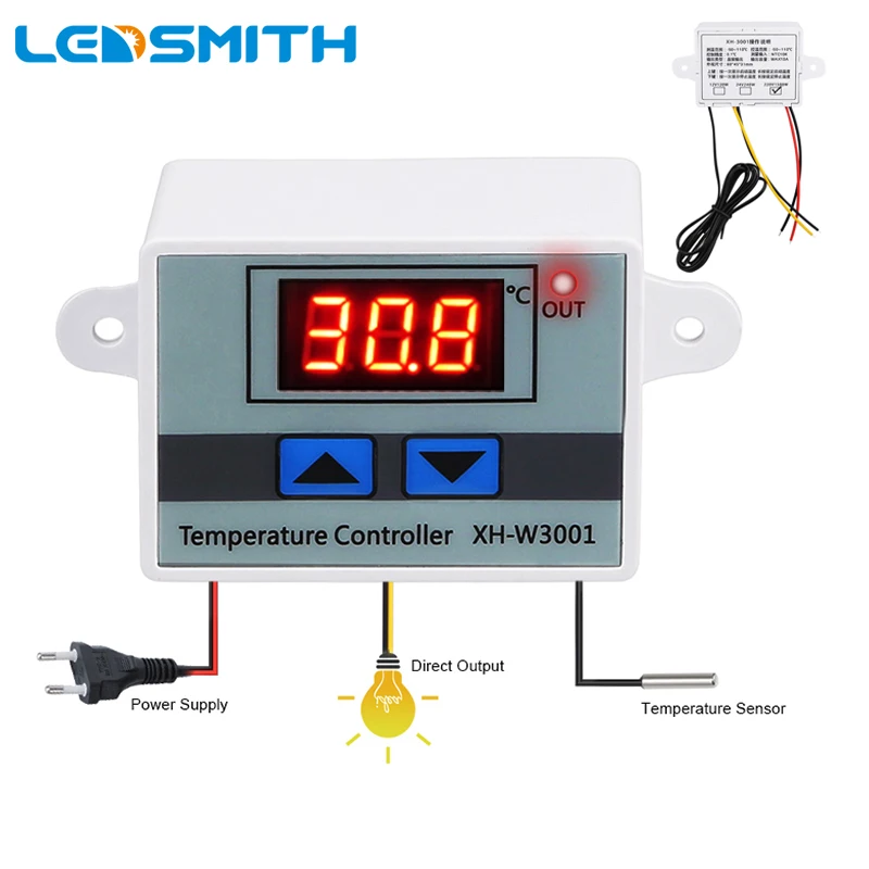 W3001 Digital Temperature Controller Intelligent Thermostat Microcomputer Cooling Heating Control Regulator 12 24 220V
W3001 Digital Temperature Controller Intelligent Thermostat Microcomputer Cooling Heating Control Regulator 12 24 220V