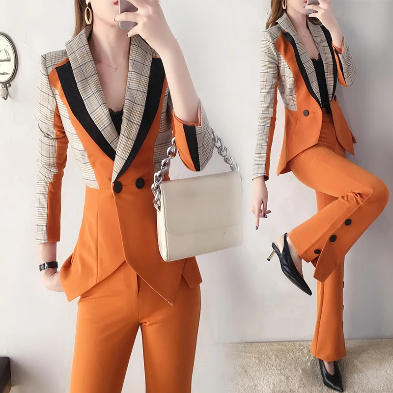 Women Pant Suits 2-piece set Casual Office lady Work Wear Sets Uniform Styles Elegant Double-breasted Blazers Suits&Pant Sets
Women Pant Suits 2-piece set Casual Office lady Work Wear Sets Uniform Styles Elegant Double-breasted Blazers Suits&Pant Sets